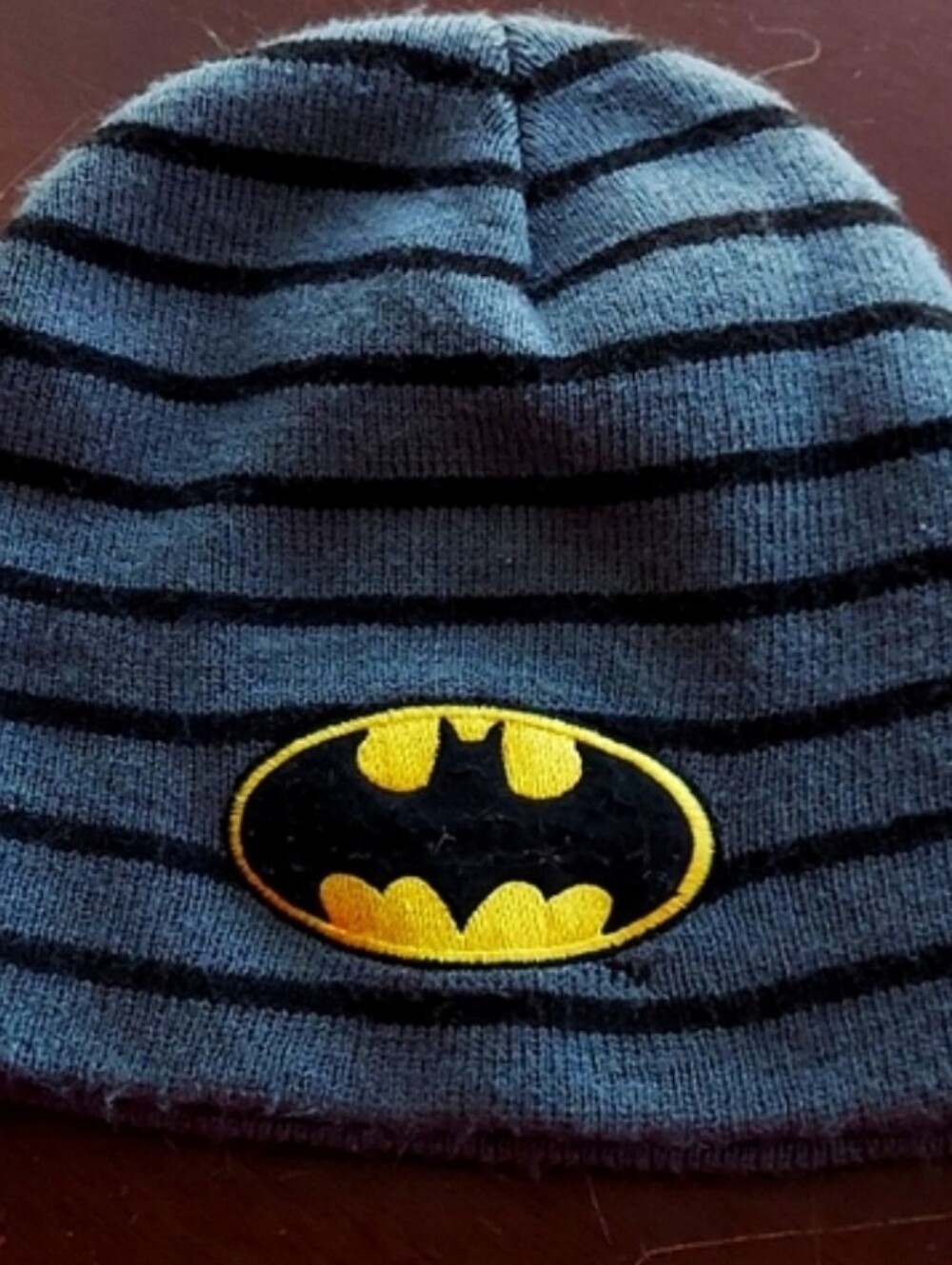 DC COMICS "Batman" 🦇 Grey & Black Stripe Knitted Winter Cap
